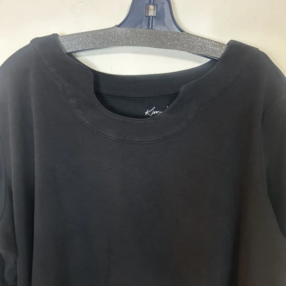 Kim Rogers Womens 2X Black 3/4 Sleeve Scoop Neck T Shirt 100% Cotton - Picture 3 of 7